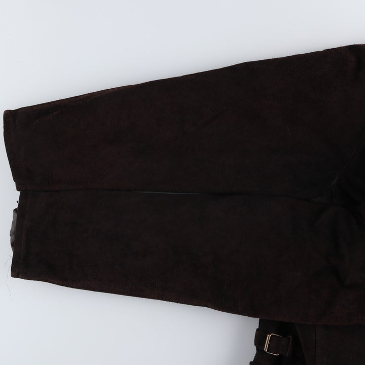 Thomas Cooper padded suede leather sports jacket, made in Italy, men's size XL genuine leather brown type Vintage Second Hand
