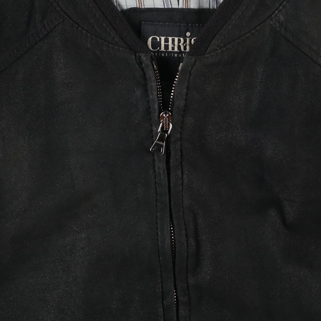 CHRIST suede leather blouson, men's size XL genuine leather black type Vintage Second Hand
