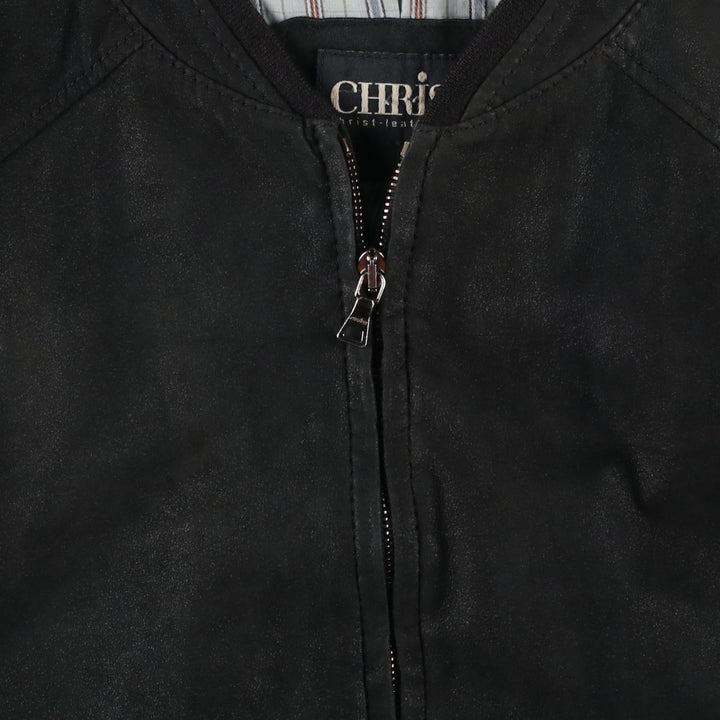 CHRIST suede leather blouson, men's size XL genuine leather black type Vintage Second Hand