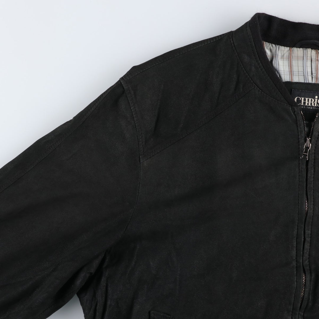 CHRIST suede leather blouson, men's size XL genuine leather black type Vintage Second Hand