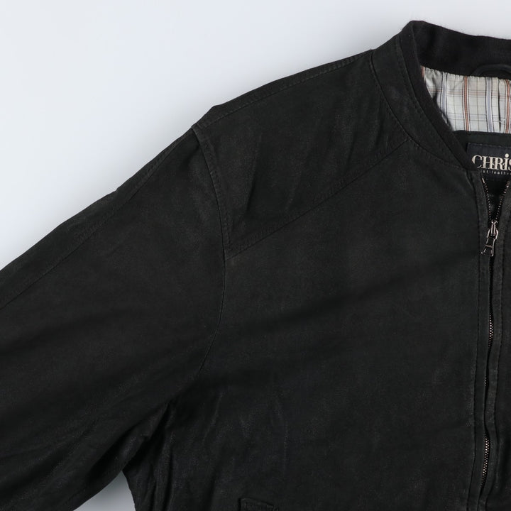 CHRIST suede leather blouson, men's size XL genuine leather black type Vintage Second Hand