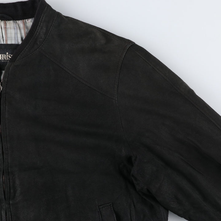 CHRIST suede leather blouson, men's size XL genuine leather black type Vintage Second Hand