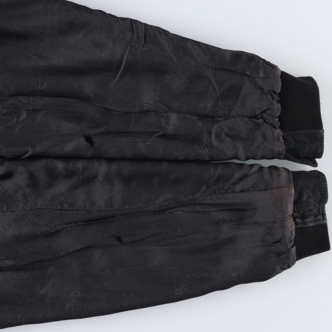 CHRIST suede leather blouson, men's size XL genuine leather black type Vintage Second Hand