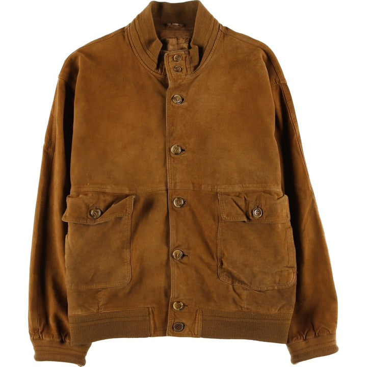 Vintage Balster Jacket, Suede Leather Blouson, Men's Size L Genuine Leather Suede Leather brown type Vintage Second Hand