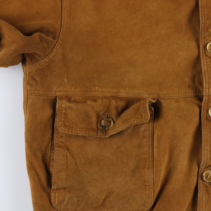 Vintage Balster Jacket, Suede Leather Blouson, Men's Size L Genuine Leather Suede Leather brown type Vintage Second Hand