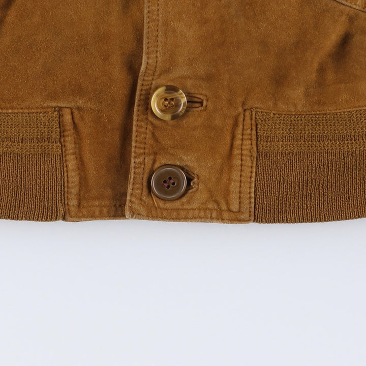 Vintage Balster Jacket, Suede Leather Blouson, Men's Size L Genuine Leather Suede Leather brown type Vintage Second Hand