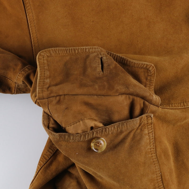 Vintage Balster Jacket, Suede Leather Blouson, Men's Size L Genuine Leather Suede Leather brown type Vintage Second Hand