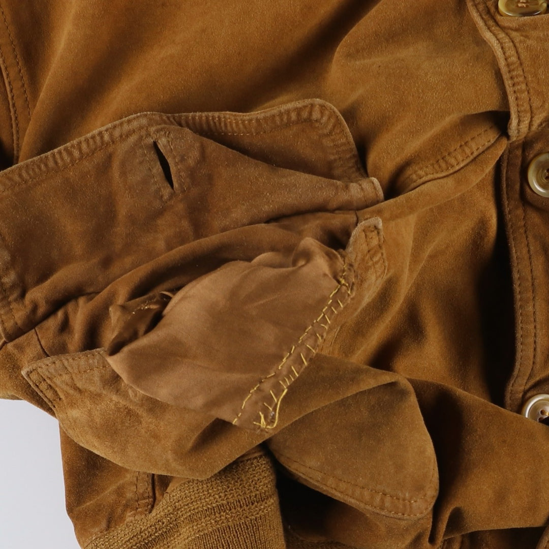 Vintage Balster Jacket, Suede Leather Blouson, Men's Size L Genuine Leather Suede Leather brown type Vintage Second Hand