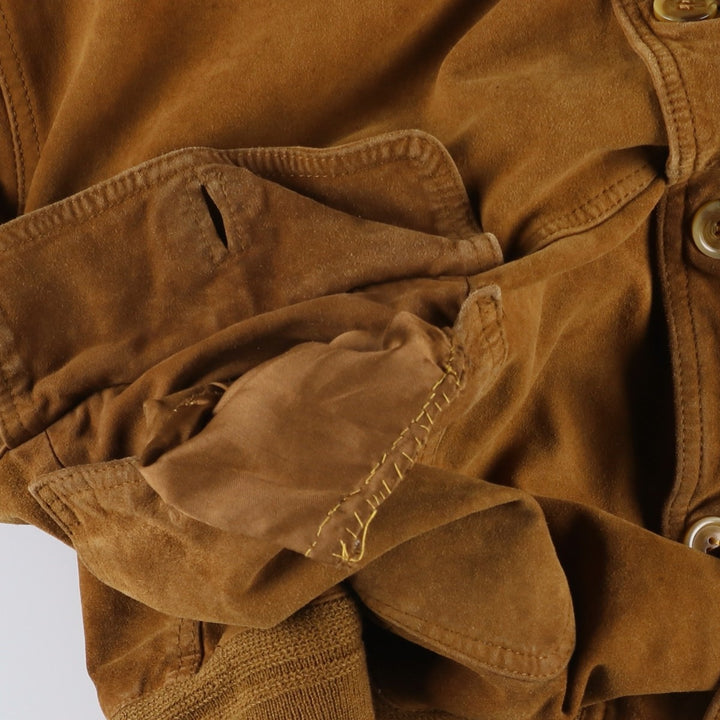 Vintage Balster Jacket, Suede Leather Blouson, Men's Size L Genuine Leather Suede Leather brown type Vintage Second Hand