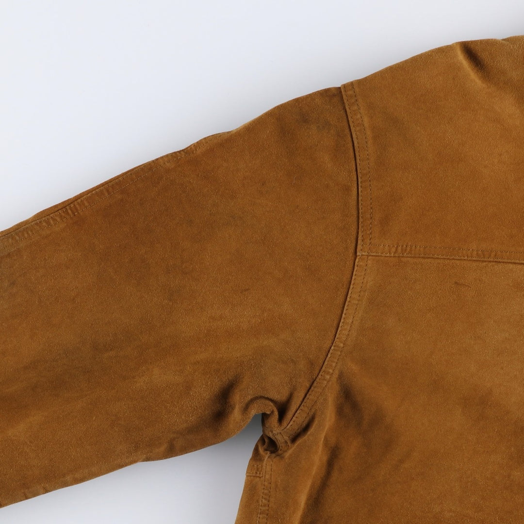 Vintage Balster Jacket, Suede Leather Blouson, Men's Size L Genuine Leather Suede Leather brown type Vintage Second Hand