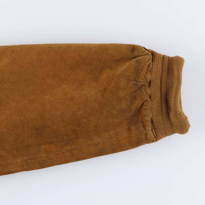 Vintage Balster Jacket, Suede Leather Blouson, Men's Size L Genuine Leather Suede Leather brown type Vintage Second Hand