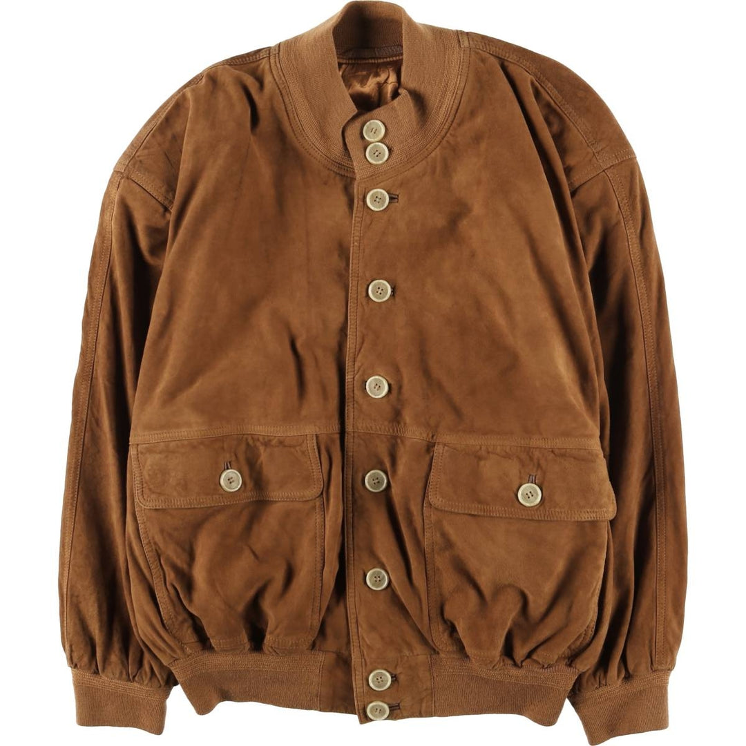 Balster Jacket, Suede Leather Blouson, Men's XL unclear brown type Vintage Second Hand