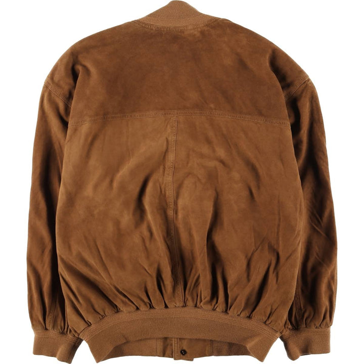 Balster Jacket, Suede Leather Blouson, Men's XL unclear brown type Vintage Second Hand