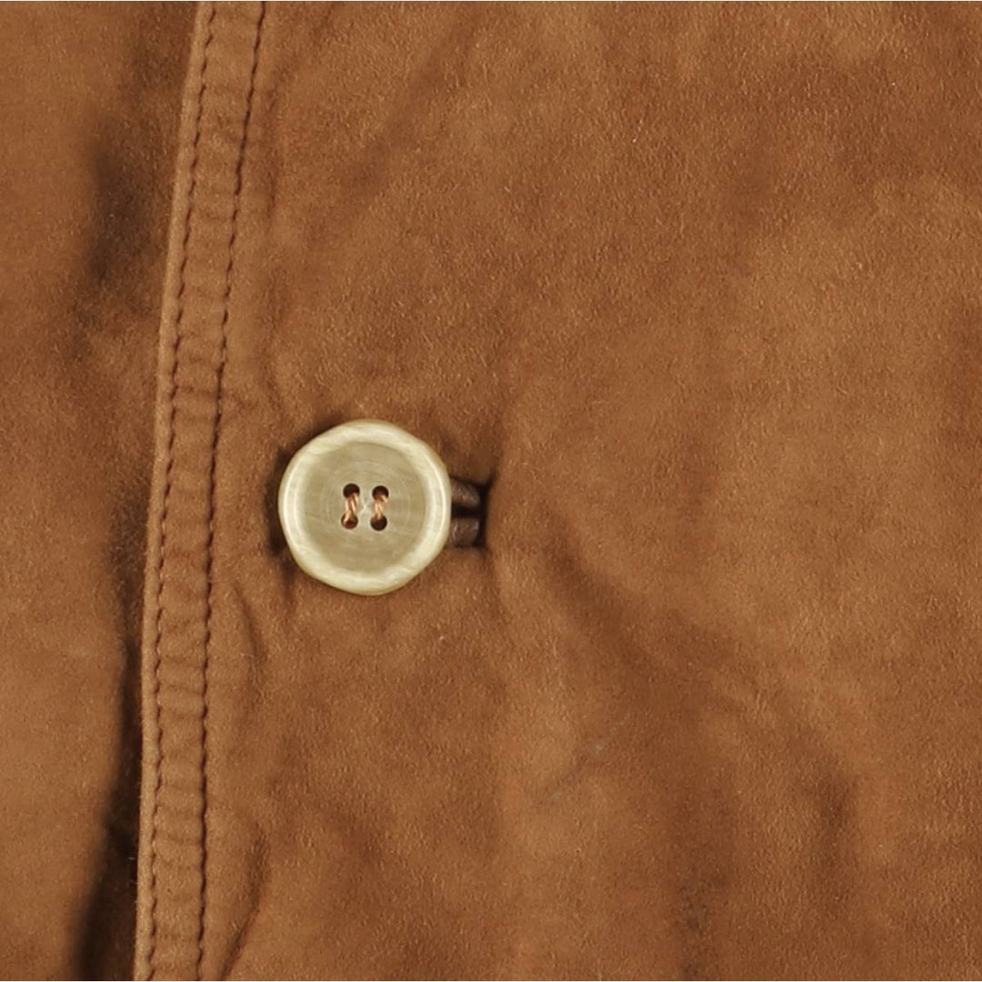 Balster Jacket, Suede Leather Blouson, Men's XL unclear brown type Vintage Second Hand