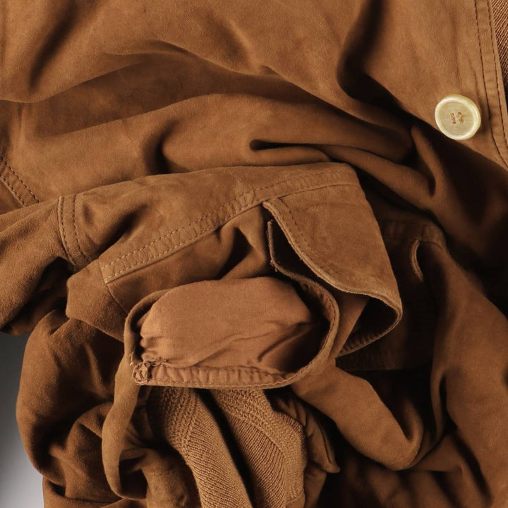 Balster Jacket, Suede Leather Blouson, Men's XL unclear brown type Vintage Second Hand