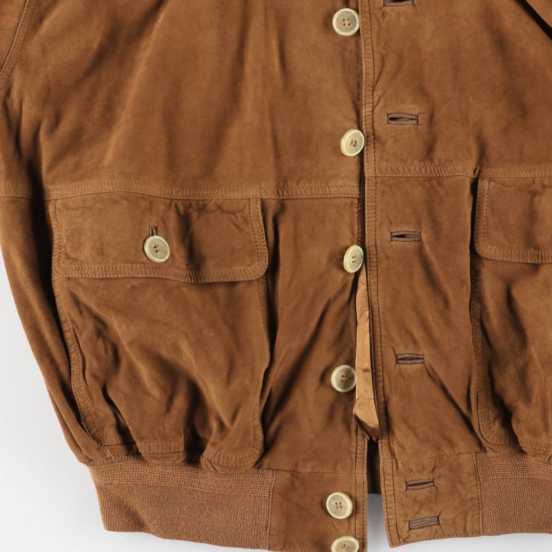 Balster Jacket, Suede Leather Blouson, Men's XL unclear brown type Vintage Second Hand