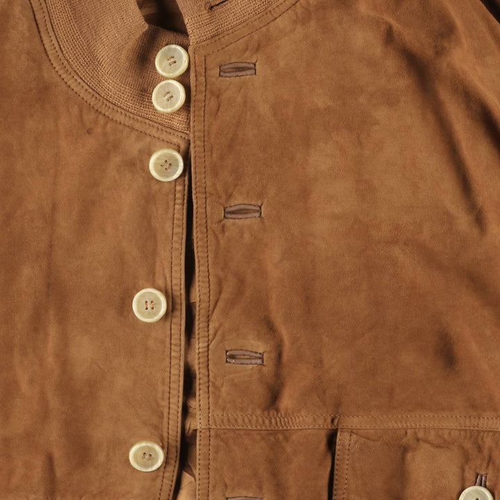Balster Jacket, Suede Leather Blouson, Men's XL unclear brown type Vintage Second Hand