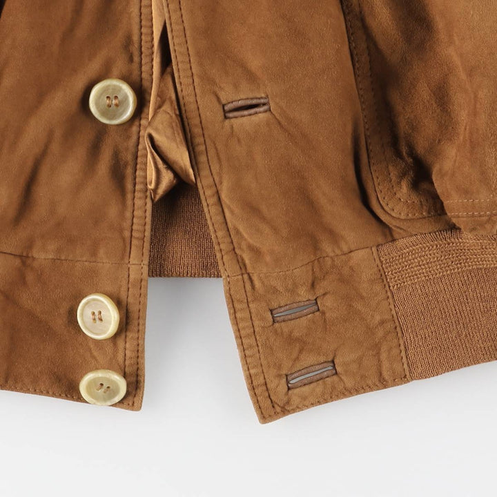 Balster Jacket, Suede Leather Blouson, Men's XL unclear brown type Vintage Second Hand