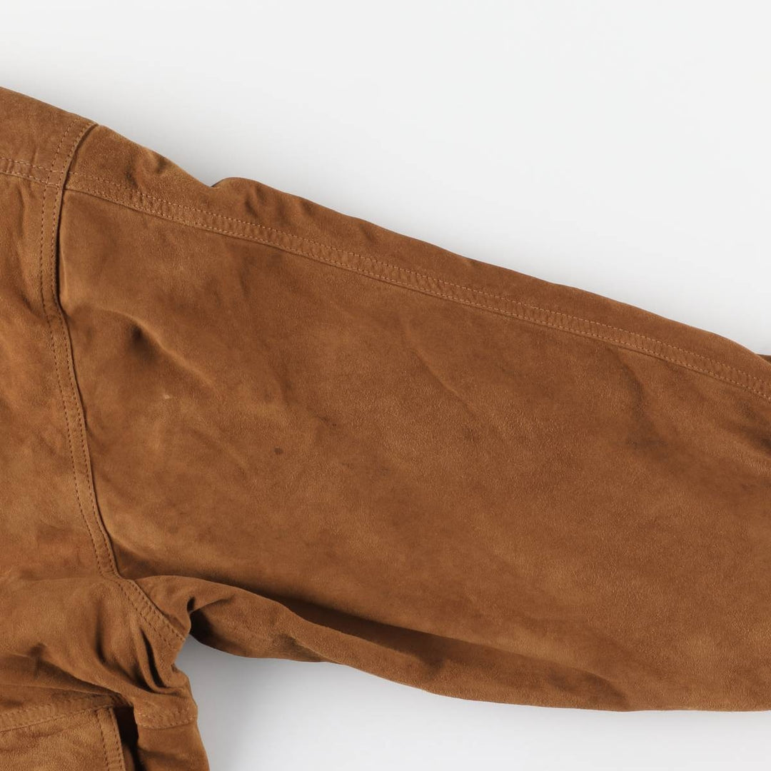 Balster Jacket, Suede Leather Blouson, Men's XL unclear brown type Vintage Second Hand