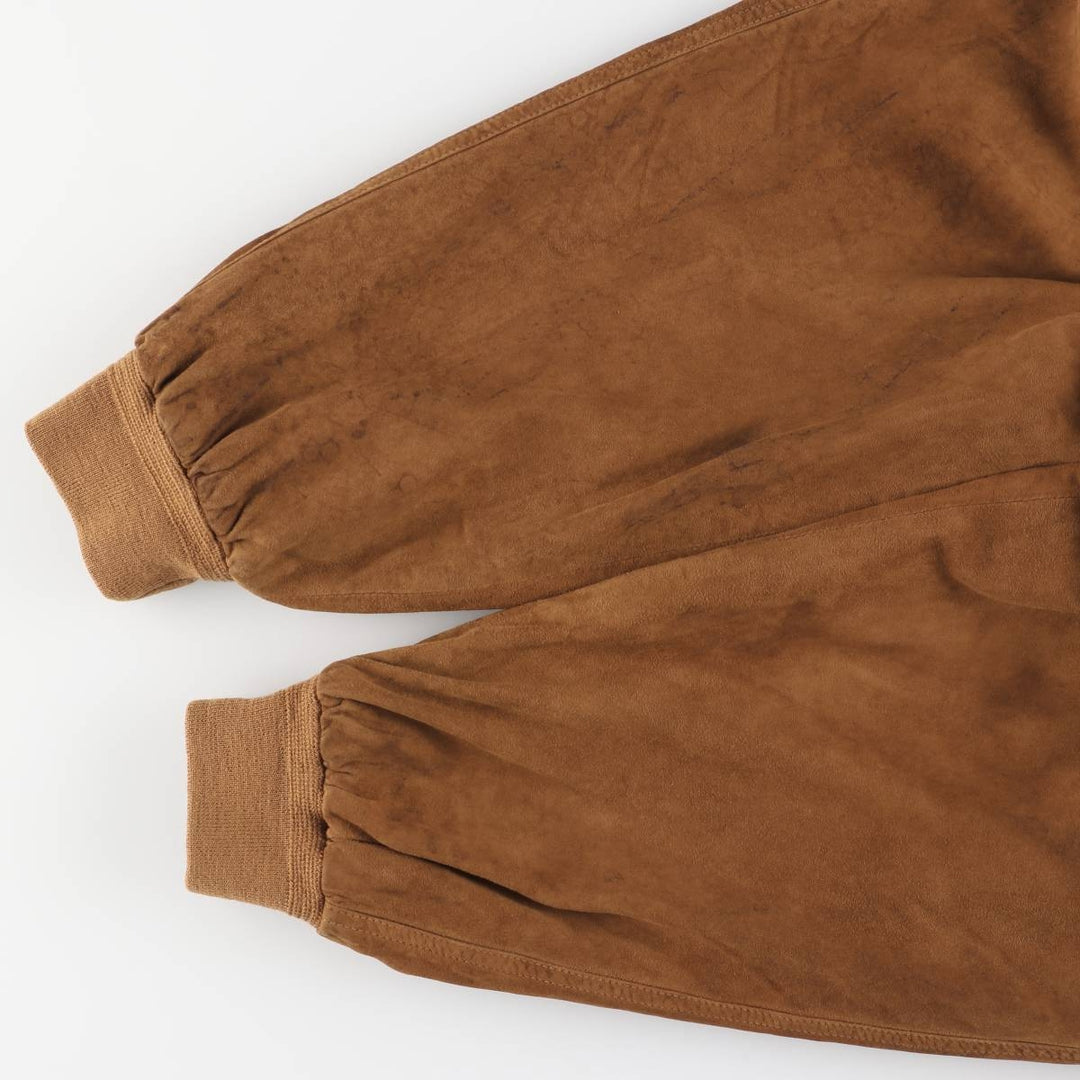 Balster Jacket, Suede Leather Blouson, Men's XL unclear brown type Vintage Second Hand