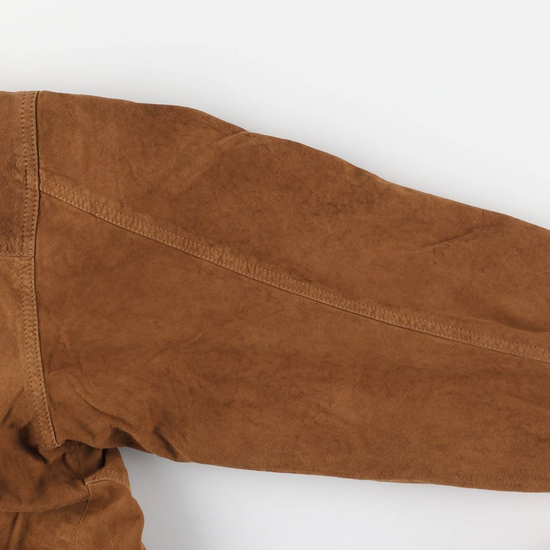 Balster Jacket, Suede Leather Blouson, Men's XL unclear brown type Vintage Second Hand