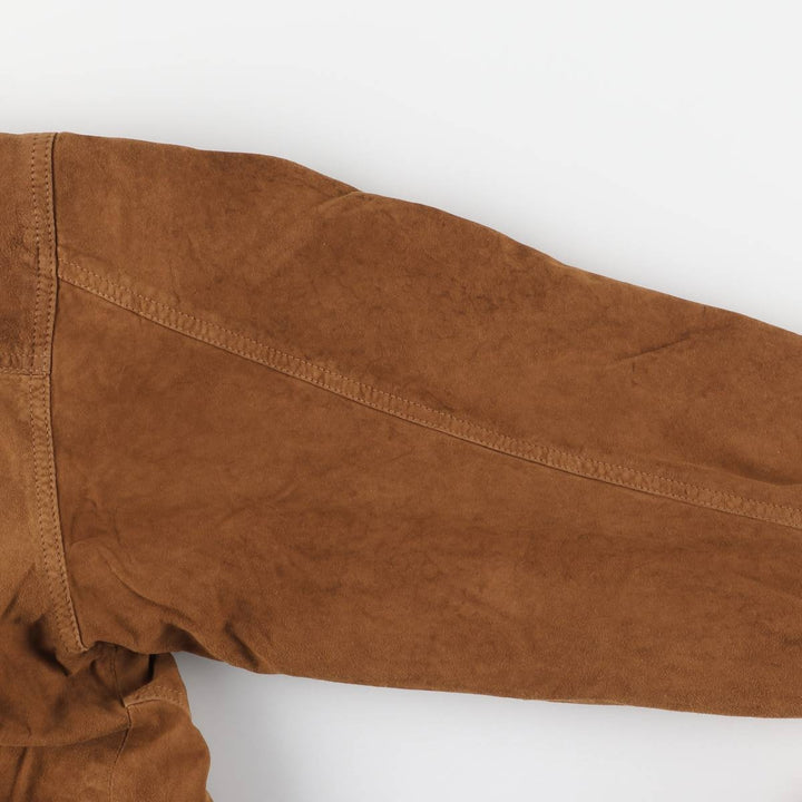 Balster Jacket, Suede Leather Blouson, Men's XL unclear brown type Vintage Second Hand