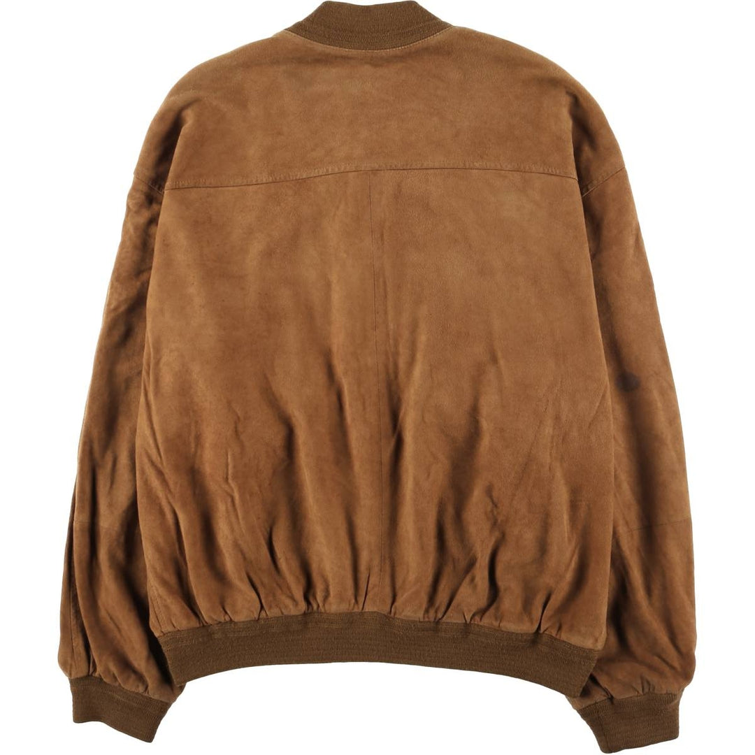 Vintage suede leather balster jacket, made in Italy, men's size XL Genuine Leather Suede Leather brown type Vintage Second Hand