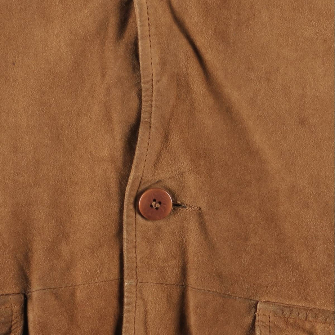 Vintage suede leather balster jacket, made in Italy, men's size XL Genuine Leather Suede Leather brown type Vintage Second Hand
