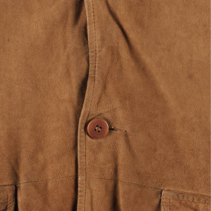 Vintage suede leather balster jacket, made in Italy, men's size XL Genuine Leather Suede Leather brown type Vintage Second Hand