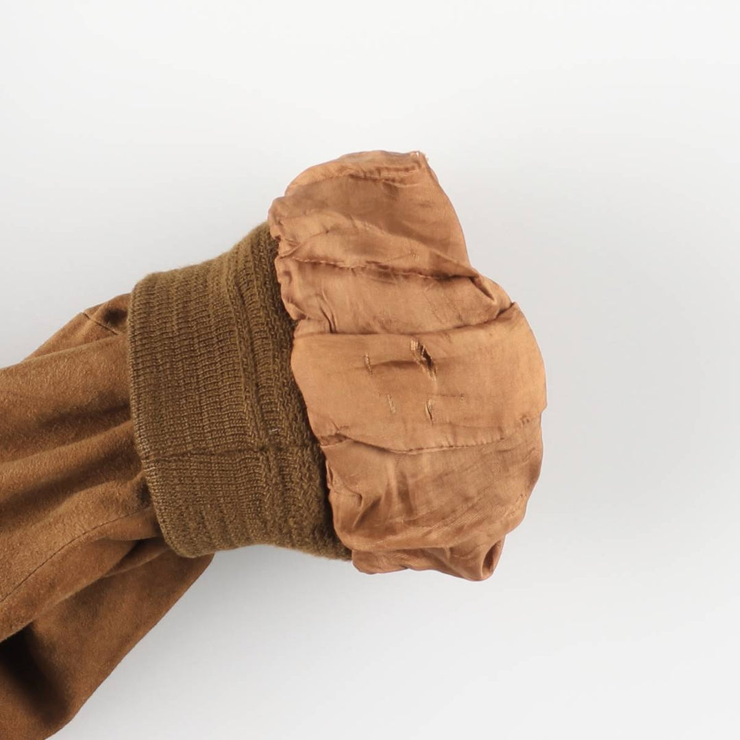Vintage suede leather balster jacket, made in Italy, men's size XL Genuine Leather Suede Leather brown type Vintage Second Hand