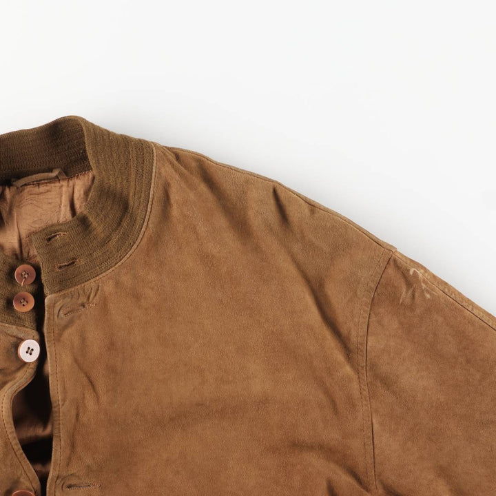 Vintage suede leather balster jacket, made in Italy, men's size XL Genuine Leather Suede Leather brown type Vintage Second Hand