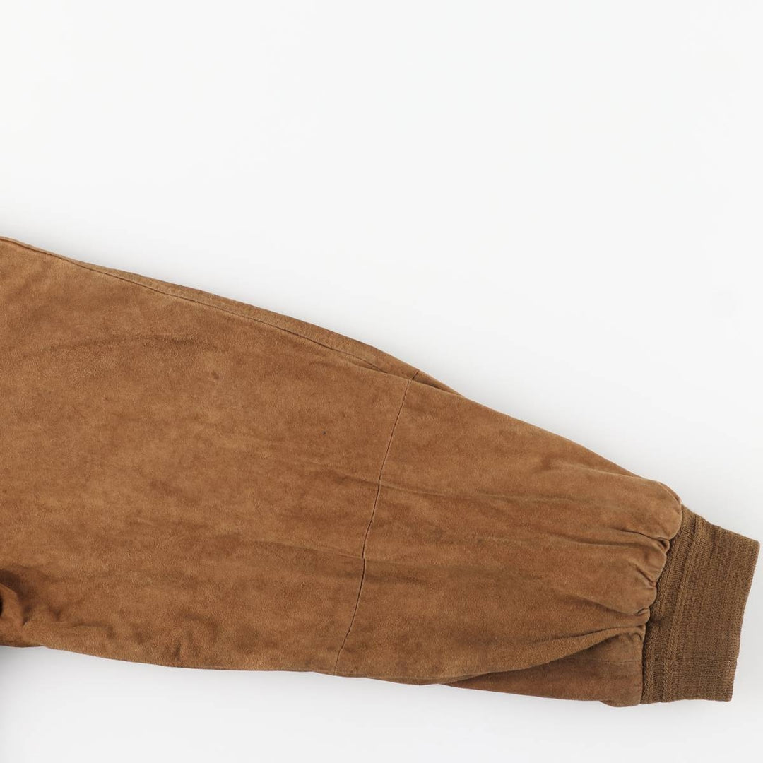 Vintage suede leather balster jacket, made in Italy, men's size XL Genuine Leather Suede Leather brown type Vintage Second Hand