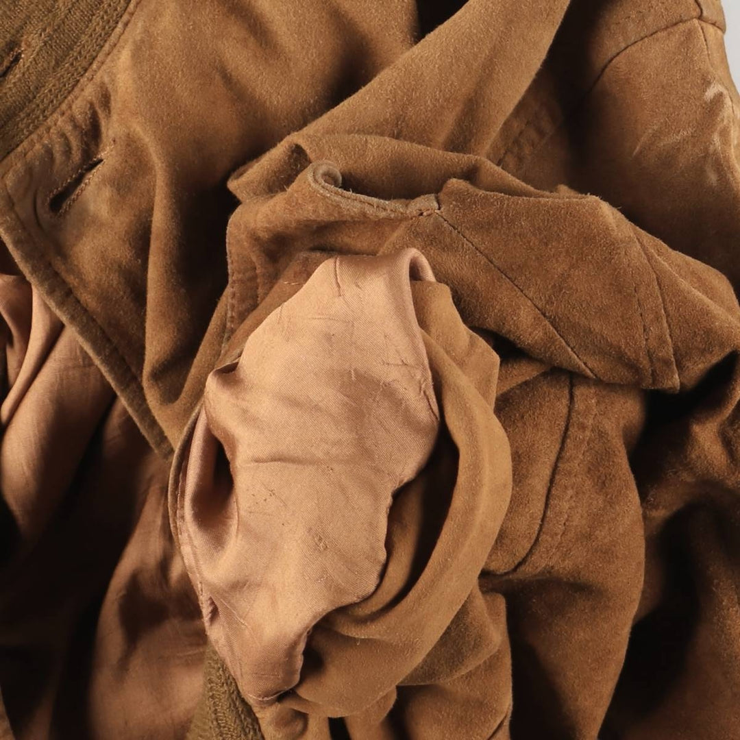 Vintage suede leather balster jacket, made in Italy, men's size XL Genuine Leather Suede Leather brown type Vintage Second Hand