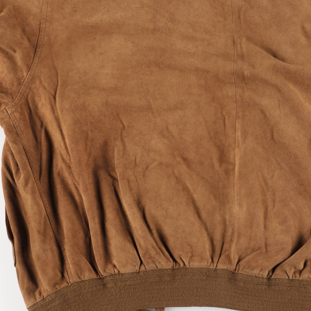 Vintage suede leather balster jacket, made in Italy, men's size XL Genuine Leather Suede Leather brown type Vintage Second Hand