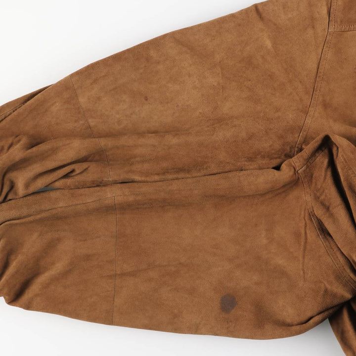 Vintage suede leather balster jacket, made in Italy, men's size XL Genuine Leather Suede Leather brown type Vintage Second Hand