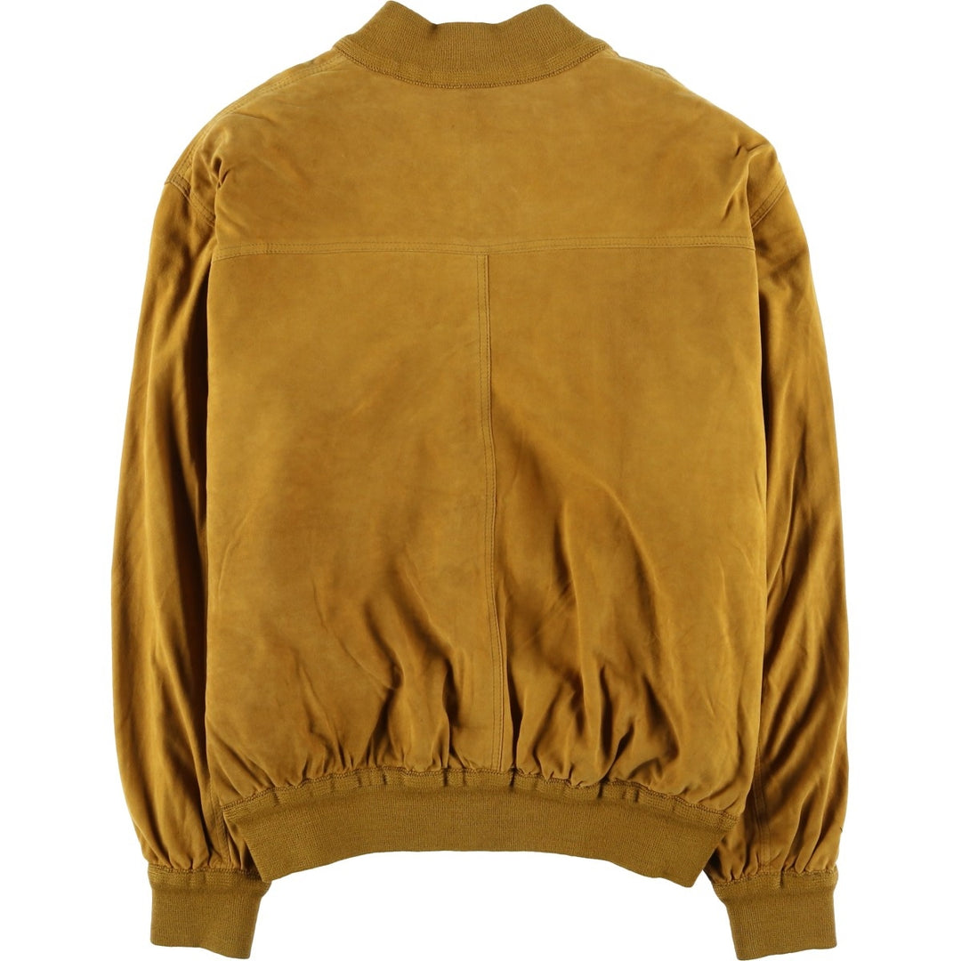 Balster Jacket, Suede Leather Blouson, Men's XL unclear ocher yellow type Vintage Second Hand
