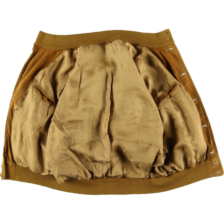 Balster Jacket, Suede Leather Blouson, Men's XL unclear ocher yellow type Vintage Second Hand