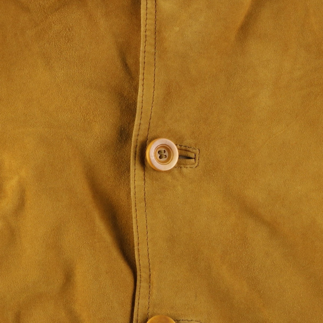 Balster Jacket, Suede Leather Blouson, Men's XL unclear ocher yellow type Vintage Second Hand