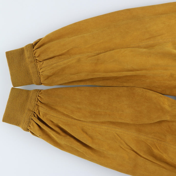 Balster Jacket, Suede Leather Blouson, Men's XL unclear ocher yellow type Vintage Second Hand