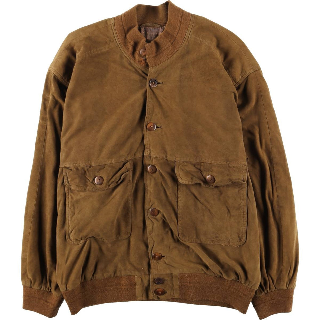 Vintage Balster Jacket, Suede Leather Blouson, Men's XL Genuine Leather Suede Leather brown type Vintage Second Hand