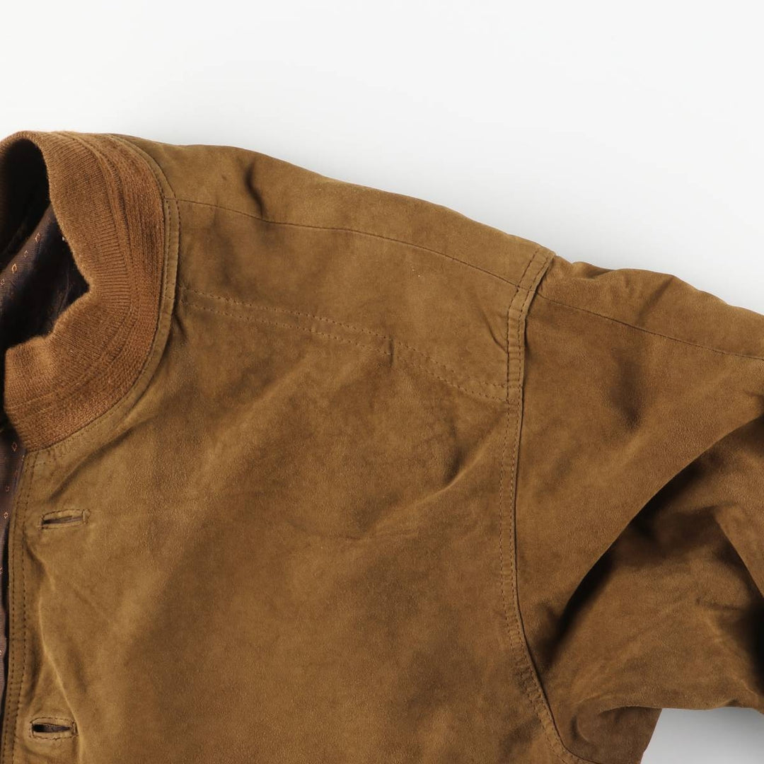 Vintage Balster Jacket, Suede Leather Blouson, Men's XL Genuine Leather Suede Leather brown type Vintage Second Hand