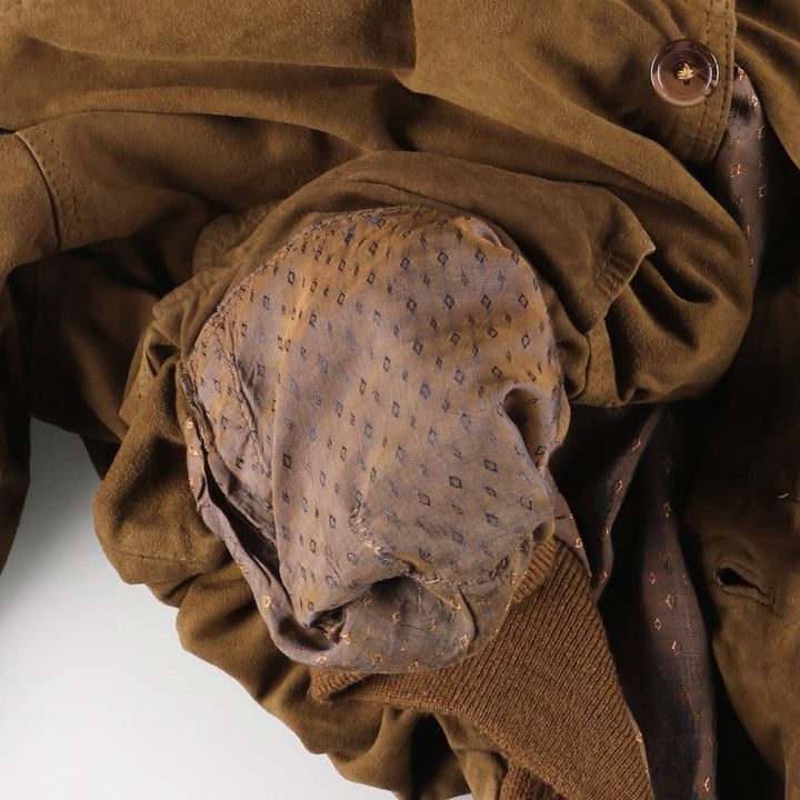 Vintage Balster Jacket, Suede Leather Blouson, Men's XL Genuine Leather Suede Leather brown type Vintage Second Hand