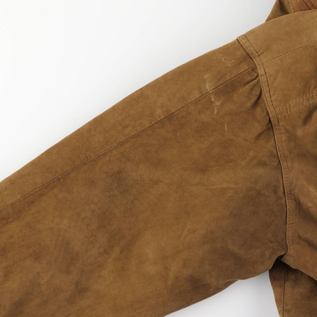 Vintage Balster Jacket, Suede Leather Blouson, Men's XL Genuine Leather Suede Leather brown type Vintage Second Hand