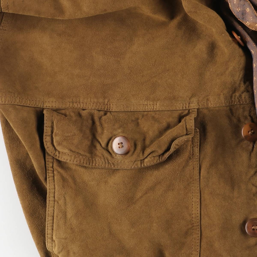 Vintage Balster Jacket, Suede Leather Blouson, Men's XL Genuine Leather Suede Leather brown type Vintage Second Hand