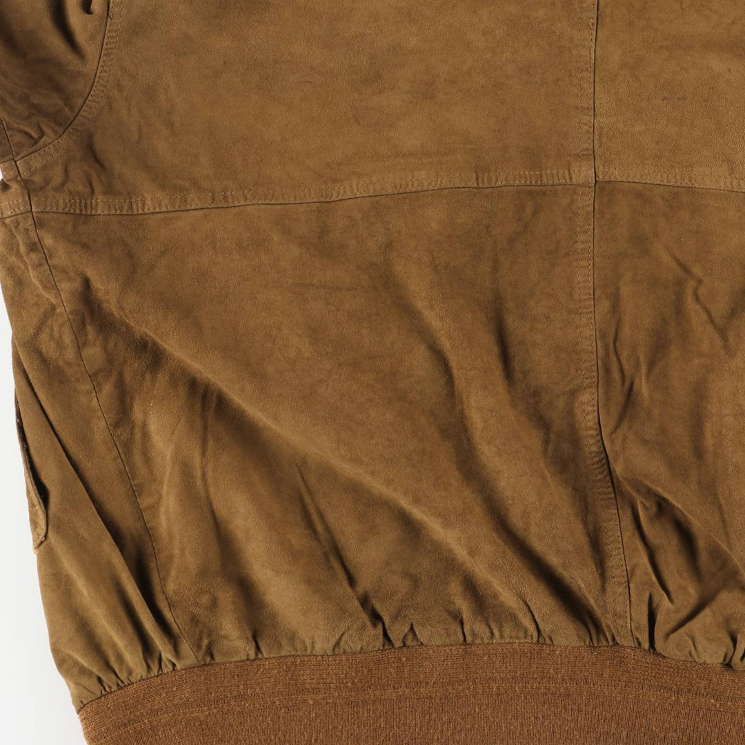 Vintage Balster Jacket, Suede Leather Blouson, Men's XL Genuine Leather Suede Leather brown type Vintage Second Hand