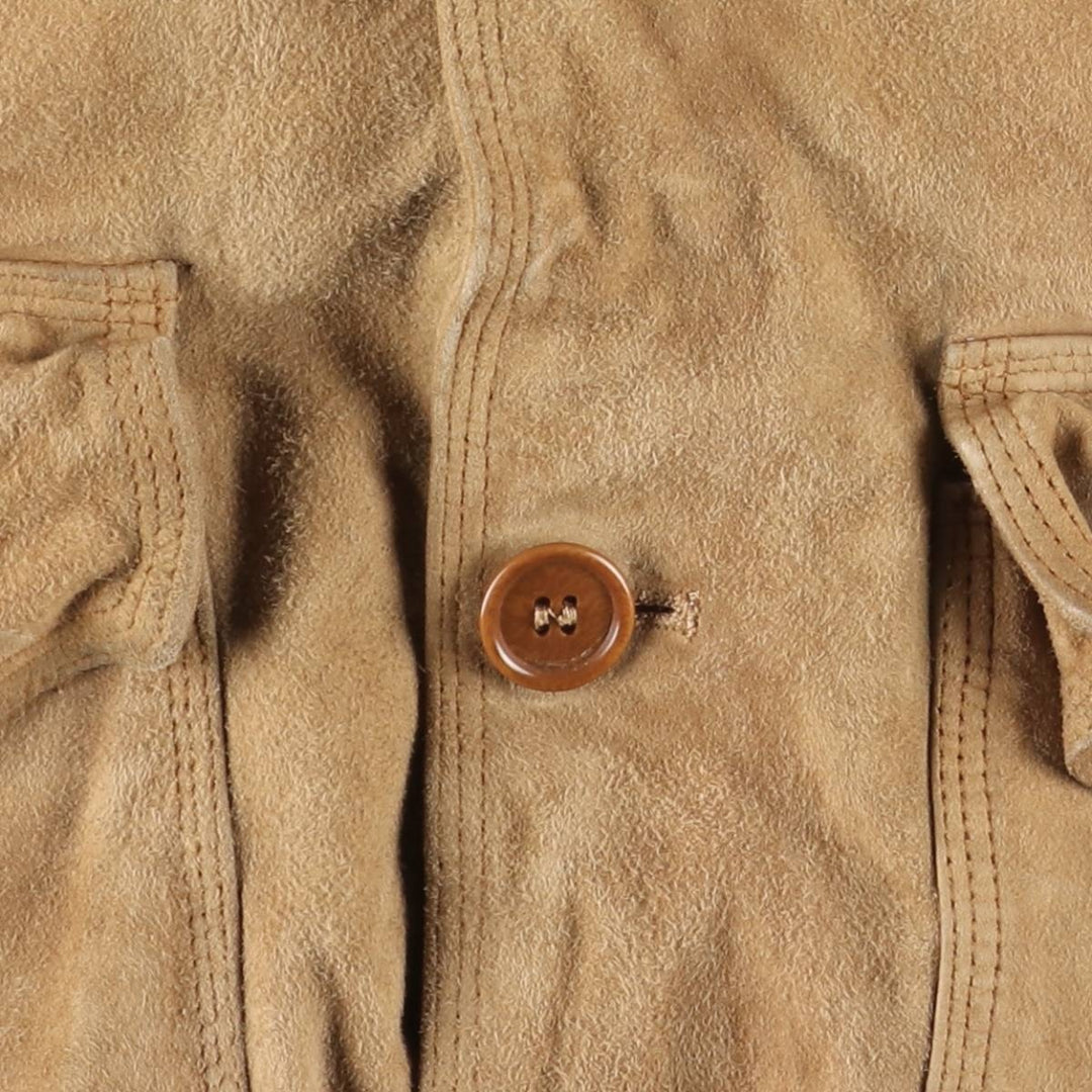 Tre Febbraio Balster Jacket, Suede Leather Blouson, Made in Italy, Men's Size M unclear Beige type Vintage Second Hand