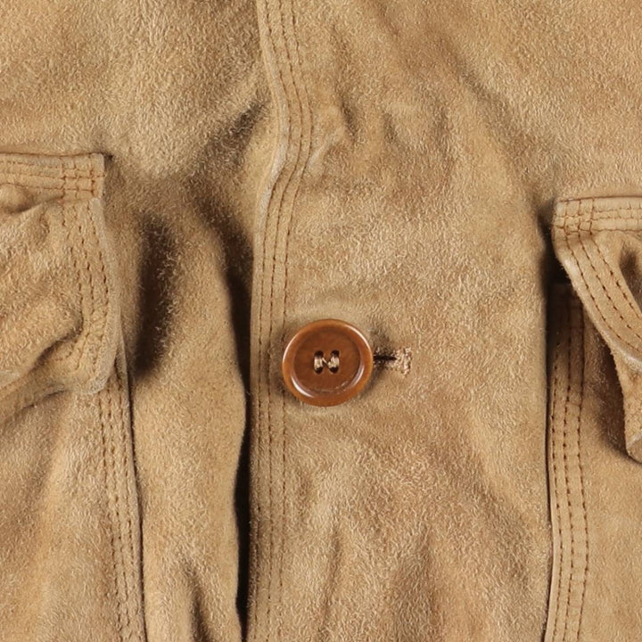 Tre Febbraio Balster Jacket, Suede Leather Blouson, Made in Italy, Men's Size M unclear Beige type Vintage Second Hand