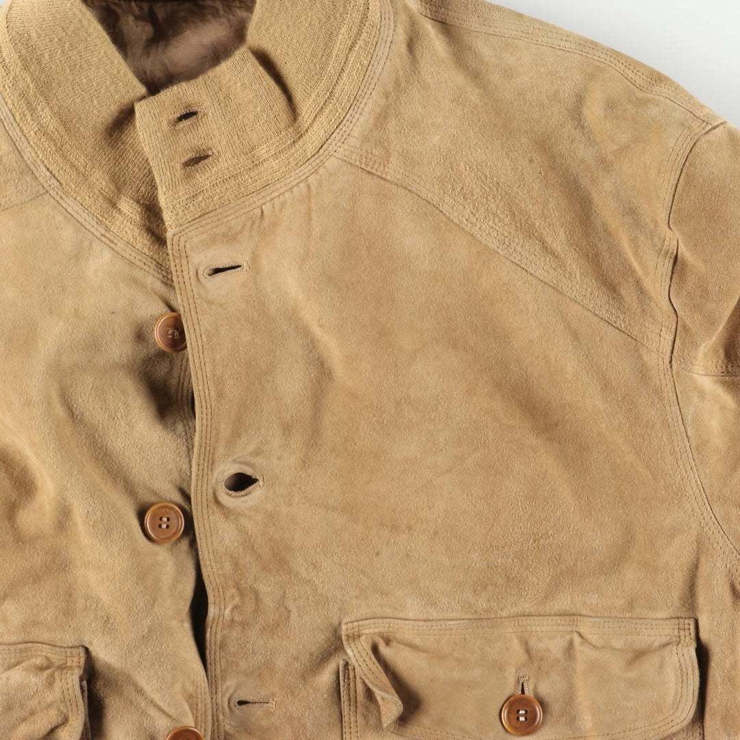 Tre Febbraio Balster Jacket, Suede Leather Blouson, Made in Italy, Men's Size M unclear Beige type Vintage Second Hand
