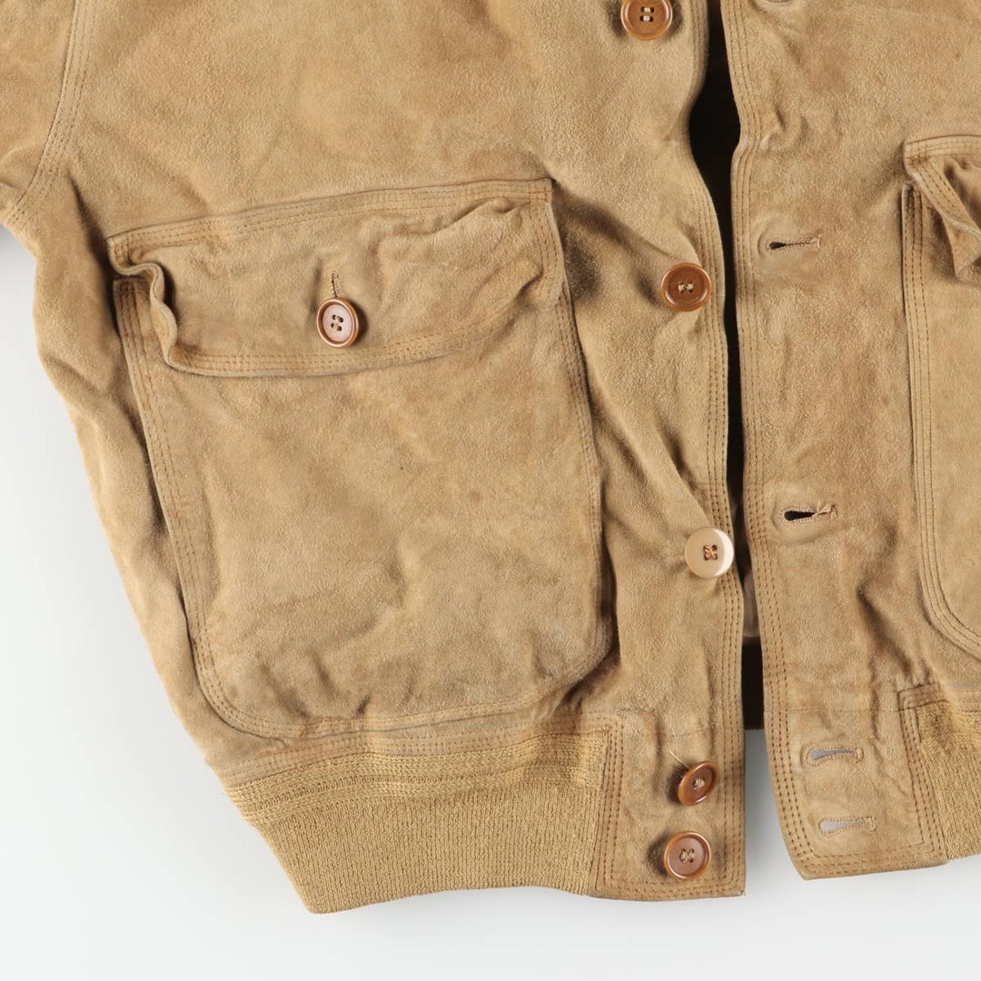 Tre Febbraio Balster Jacket, Suede Leather Blouson, Made in Italy, Men's Size M unclear Beige type Vintage Second Hand