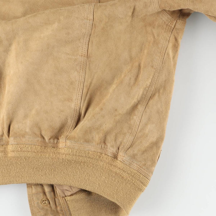 Tre Febbraio Balster Jacket, Suede Leather Blouson, Made in Italy, Men's Size M unclear Beige type Vintage Second Hand